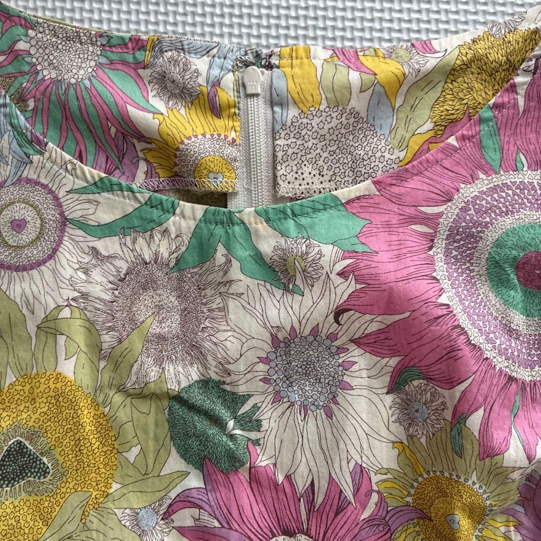 同梱あり専用ベビー80花柄ロンパース・ママ用ドレスセット　双子コーデ