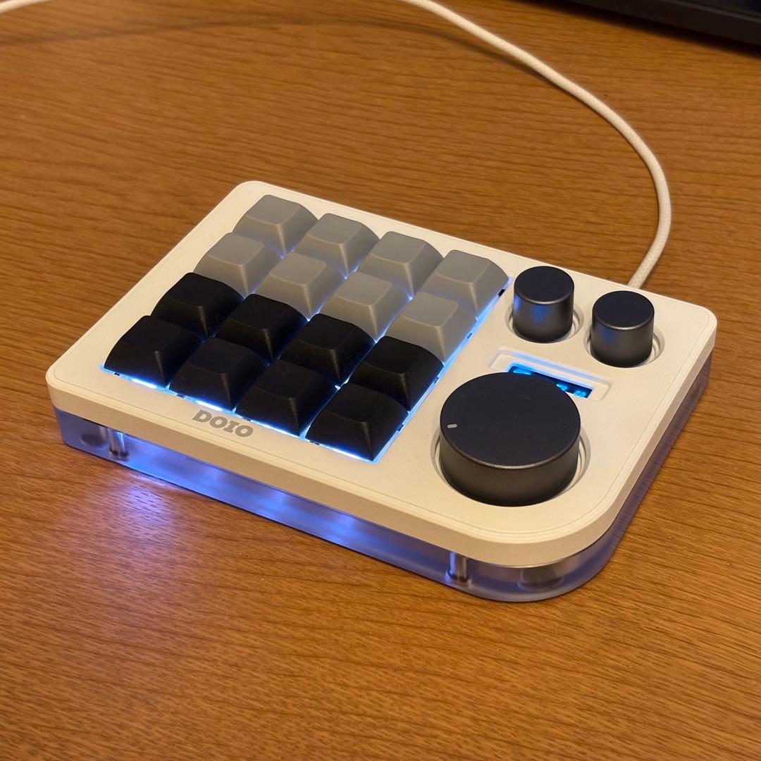 DOIO KB16 ホワイト 左手デバイス キーボード マクロパッド 本体