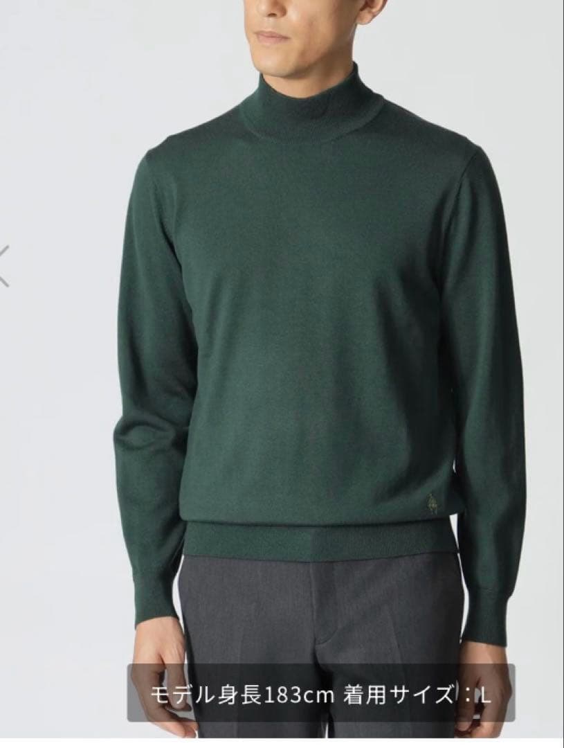 新品Paul Stuart メンズハイネックセーター メリノウール L グリーン