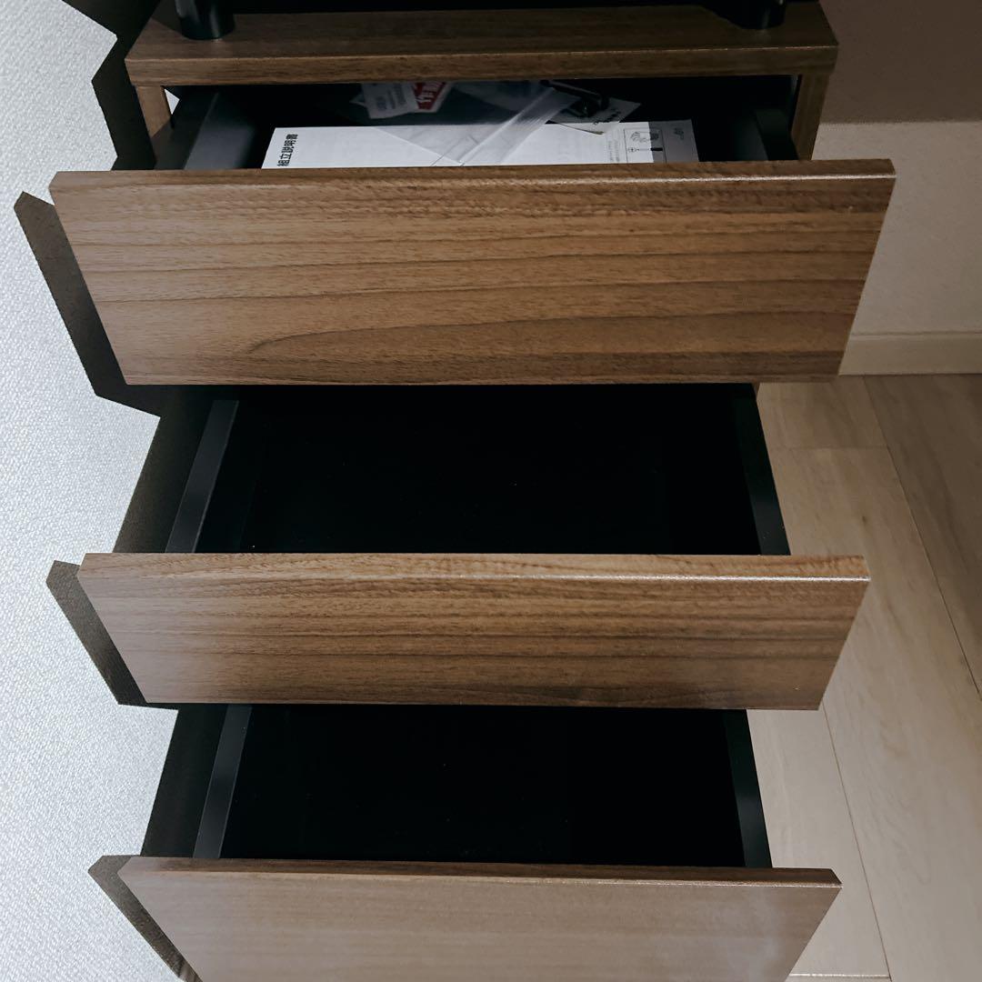 ブラウン L字型パソコンデスク 引き出し付き ニトリ RB004 140