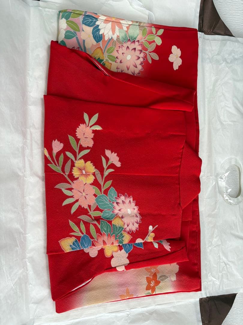 七五三に♡赤 着物 舞妓さん だらり帯 セット 七歳