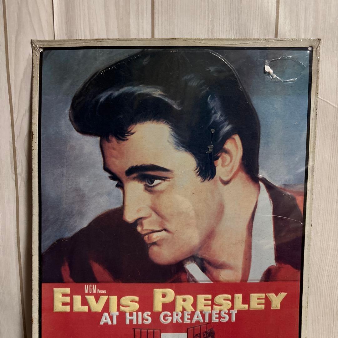 希少90sエルビスプレスリー監獄ロックヴィンテージブリキ看板レトロ映画パネルUS