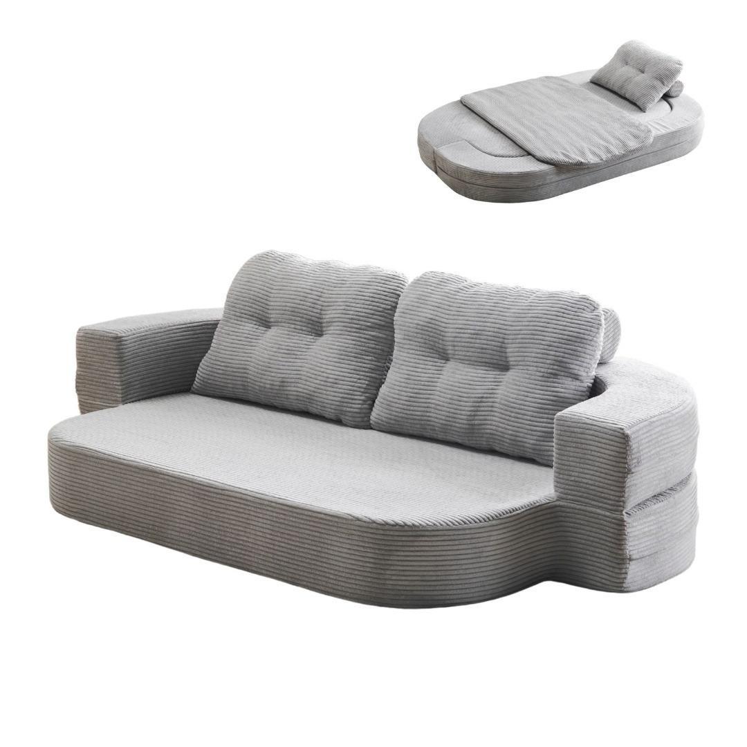 ソファベッド 組立て不要 2人掛け 1人掛け フロアソファ ローソファ 圧縮梱包