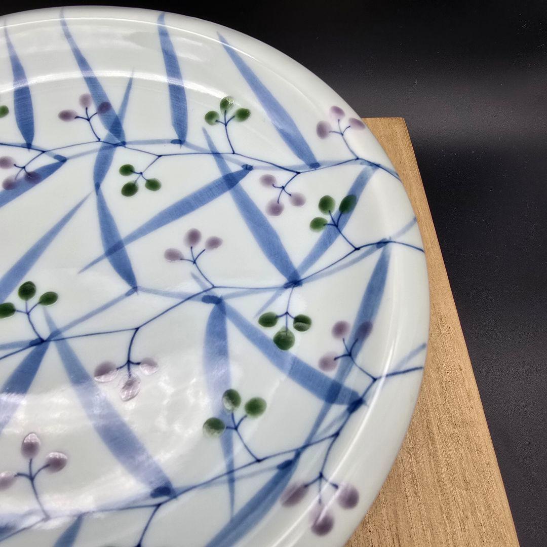 有田焼 源右衛門窯 染錦秋草絵 銘々皿5客揃