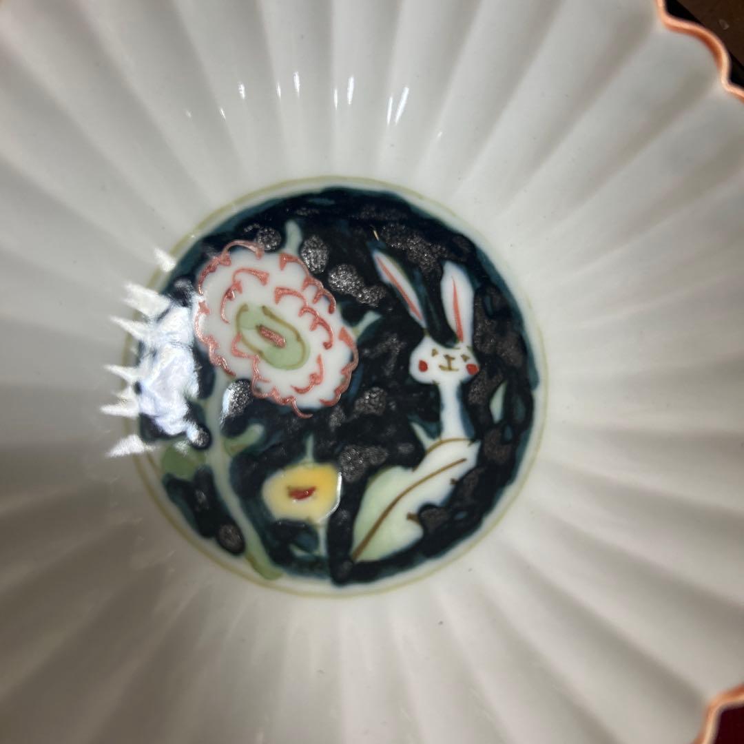 作家　陶芸作家　空萌工房 うさぎ 田口紀美子　菊割小鉢　3枚セット