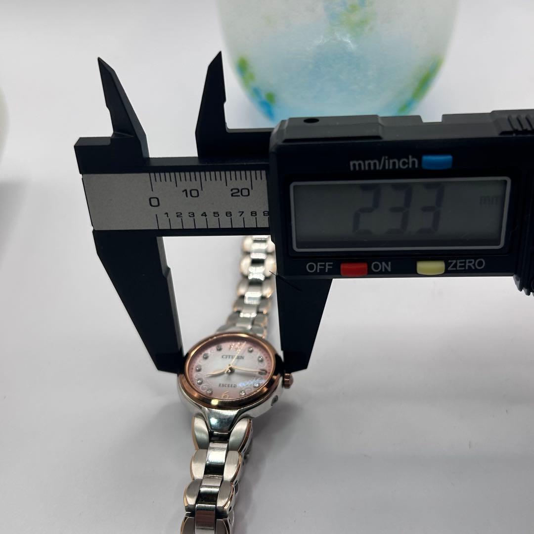 高級　CITIZEN シチズン エクシード9Pダイヤ　チタン　電波ソーラー腕時計