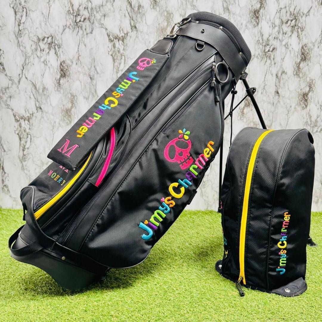 【良品】ジミーズチャーマー×モエリー スタンド式 キャディバッグ レディース
