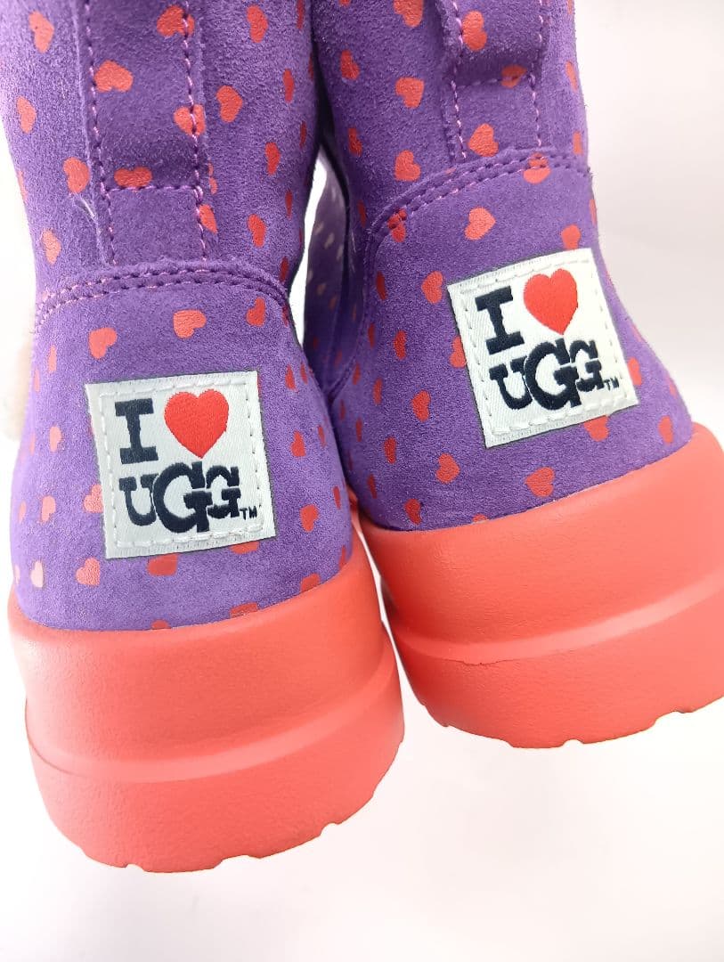 UGG アグ ハート柄 ムートンブーツ パープル 26.5cm