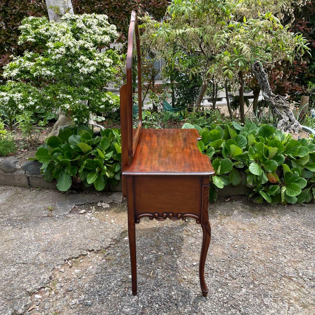 ビッグミラー ドレッサー マホガニー 輸入家具 エレガント 高級 化粧台 鏡台