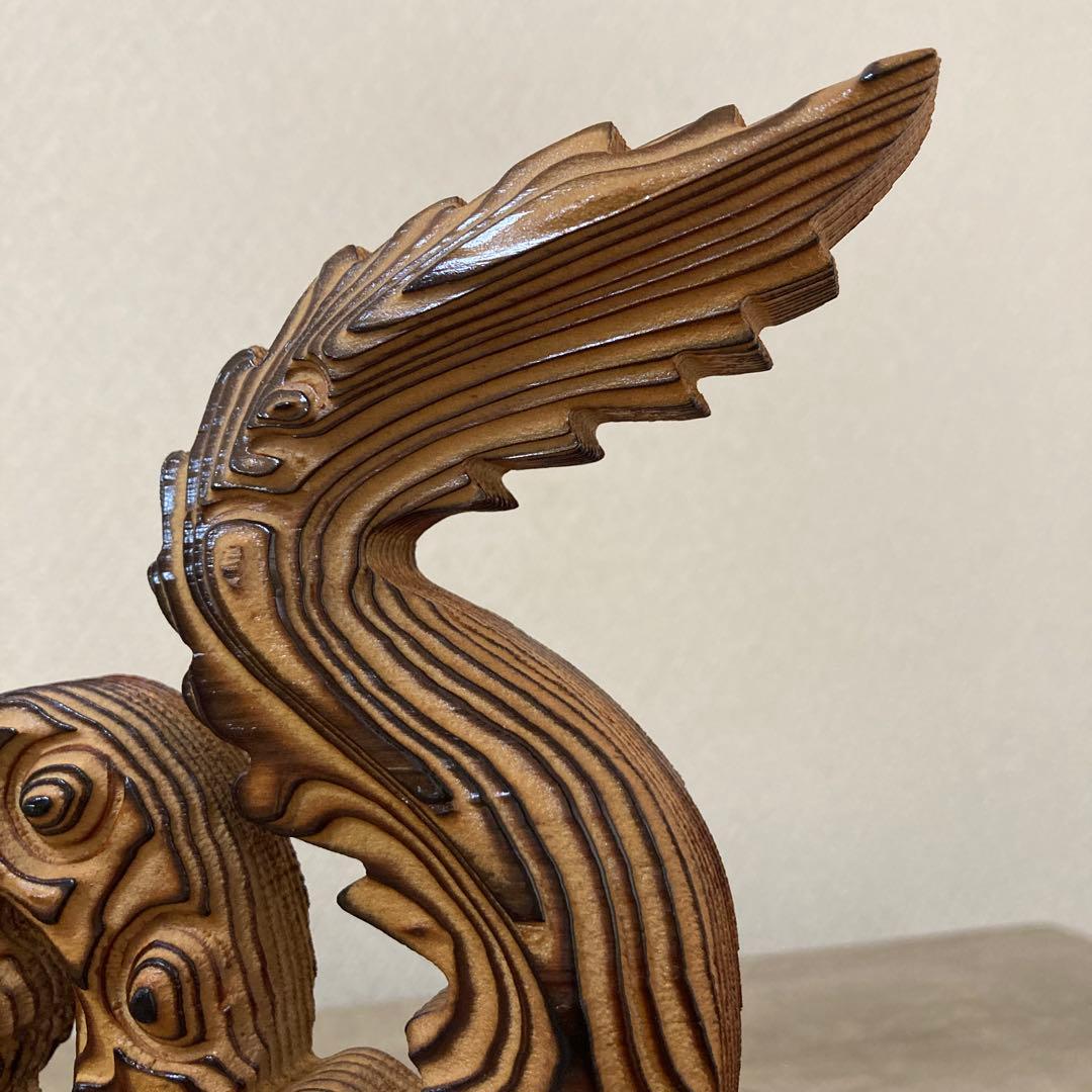 屋久杉　龍　彫刻　ビンテージ　木工　工芸品　開運　置物