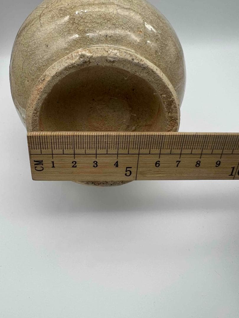 北宋時代　青白磁刻花龍文双耳瓶　景徳鎮　影青　唐物　古賞物(E-27)