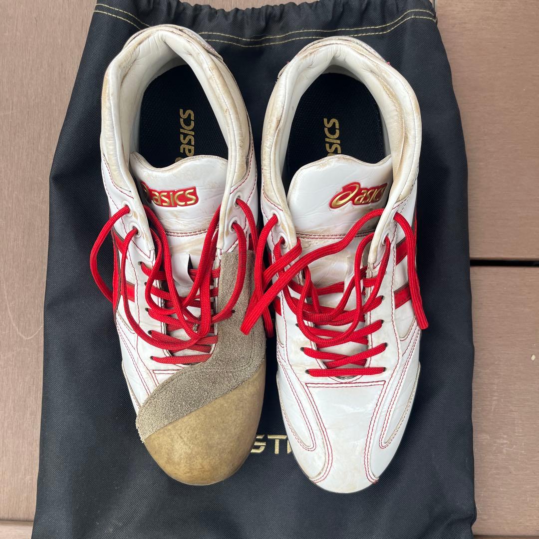 ASICS GOLDSTAGE スパイク ホワイト/レッド