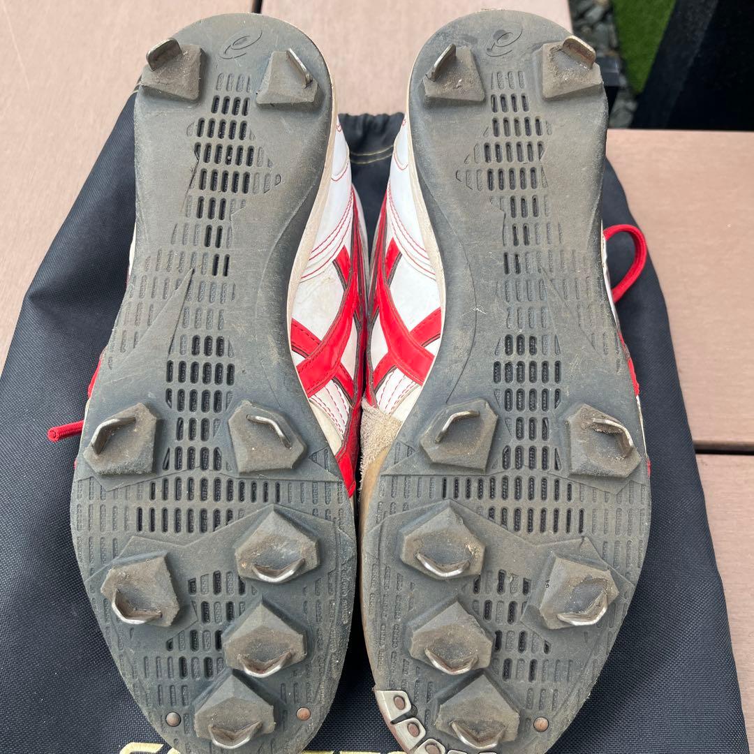 ASICS GOLDSTAGE スパイク ホワイト/レッド