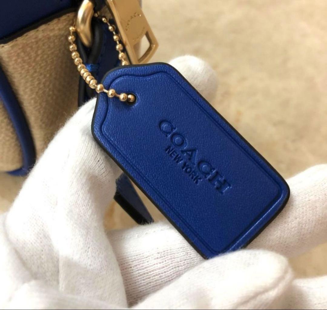 Coach ショルダーバッグ ベージュ/青