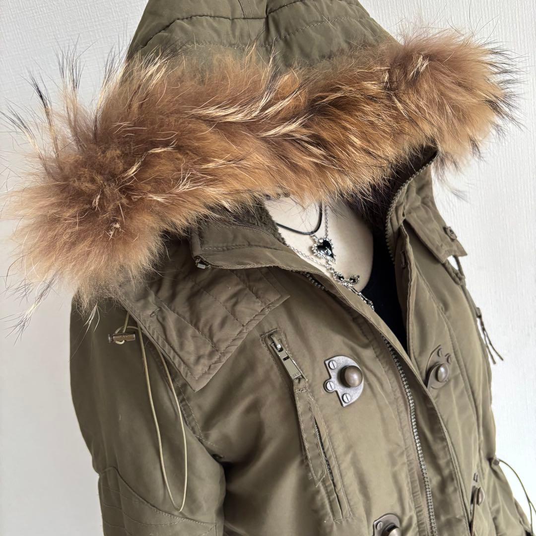 平成ギャル y2k グランジ ファー付 モッズコート ダークコア メタルギミック