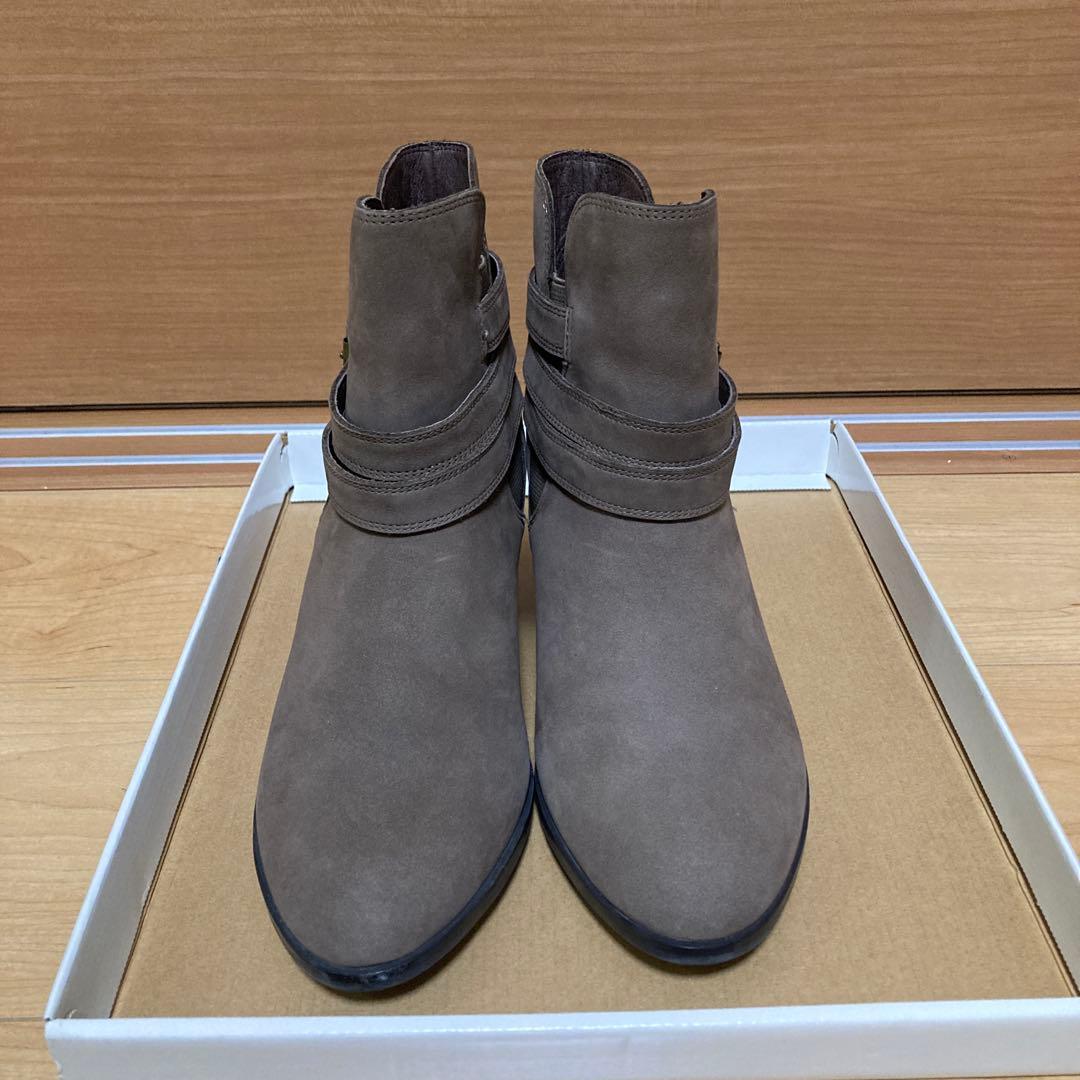 アシックス　グレー スエード ショートブーツ 24cm EE