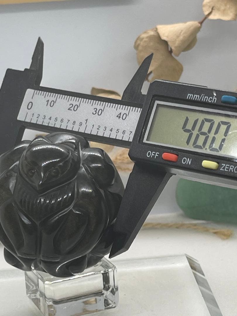 MH様10【1855】九尾彫りスフィア ゴールデンオブシディアン