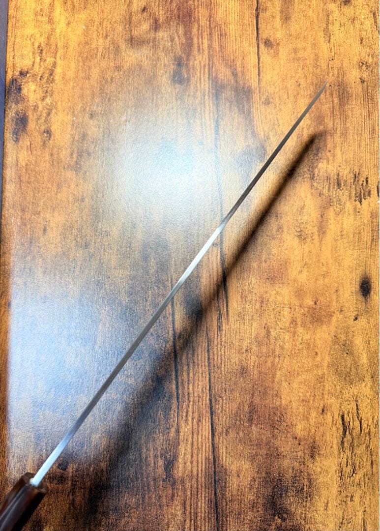 【堺打刃物】　祥太郎作　蛸引 先丸　包丁　尺　白鋼　紫檀白水牛八角柄