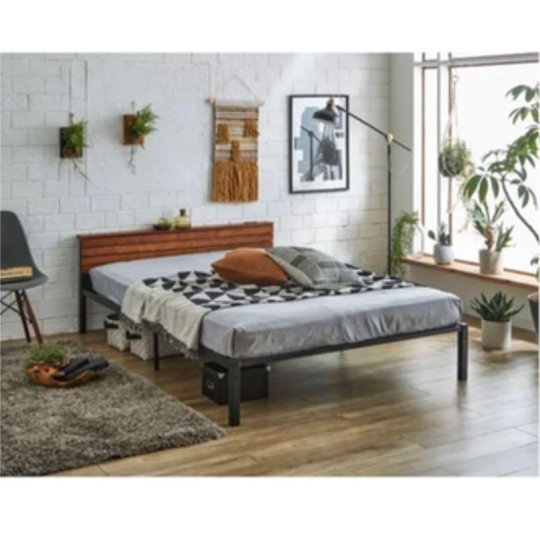 【好評】【ダブル】ヴィンテージ風 アイアンベッドフレーム