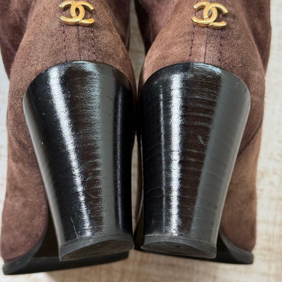 CHANEL シャネル スウェード　ロングブーツ ココマーク 39C