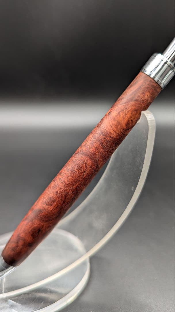 286ペン工房翌檜　本花梨　瘤杢　木軸シャーペン　木軸ボールペン