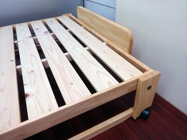 ①中居木工 折りたたみひのきスノコベッド ロータイプ シングル