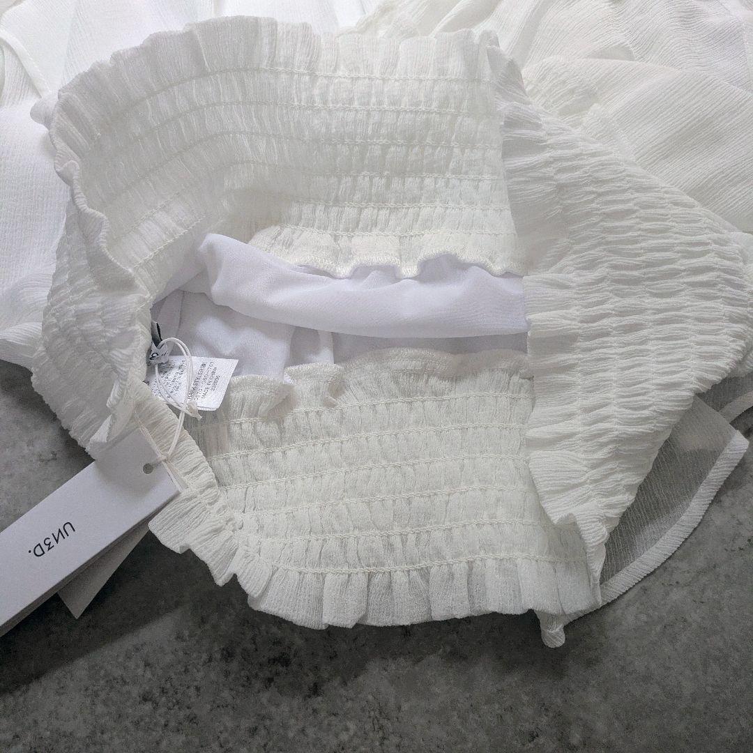 新品✨️ シアー　シャーリング　ペプラム　ブラウス　アンスリード