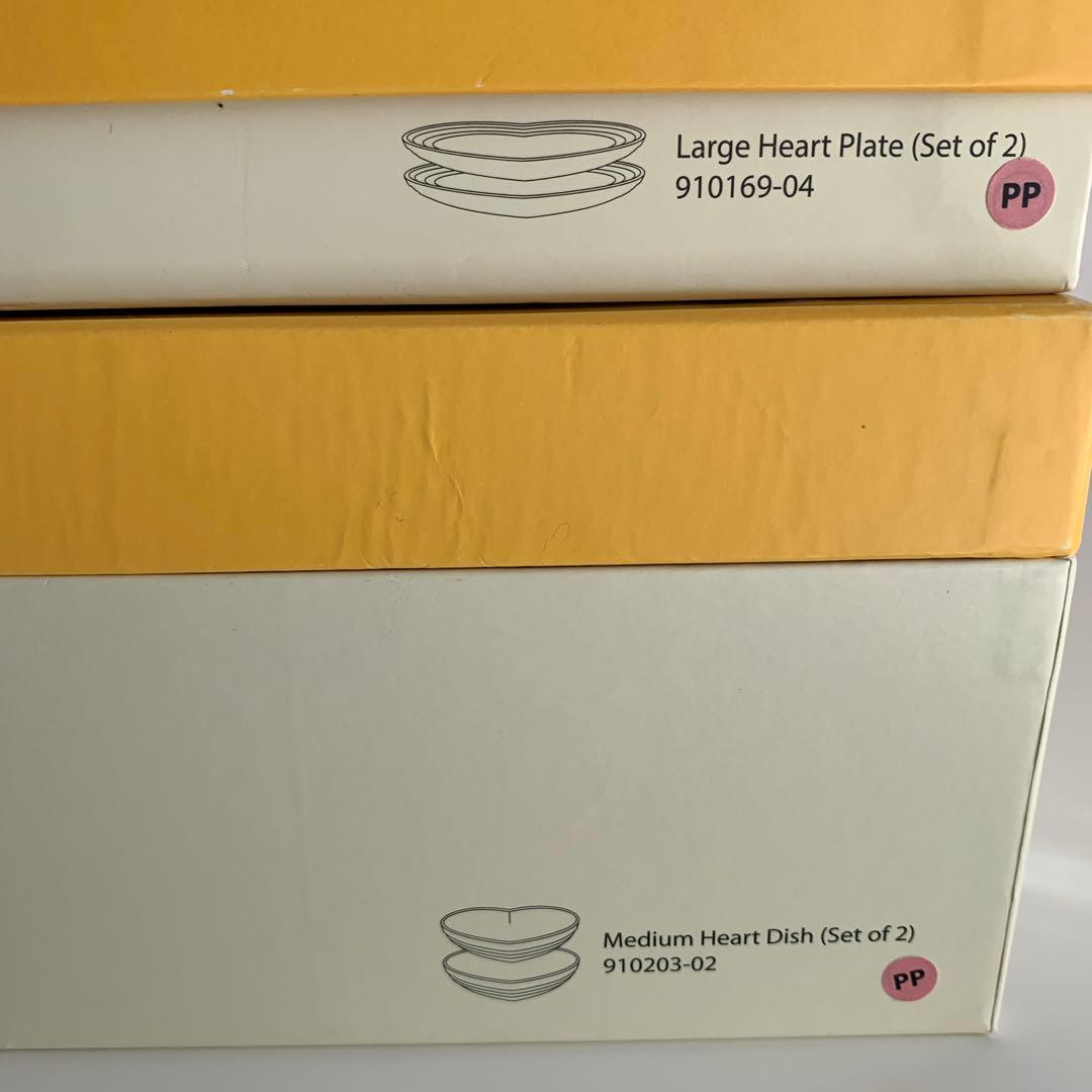 ルクルーゼ　パウダーピンク　ハートプレート&ディッシュセット♪