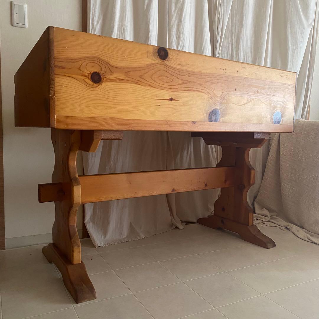 北欧　カントリー　アンティーク　デスク　机　作業台　フレンチカントリー　パイン材