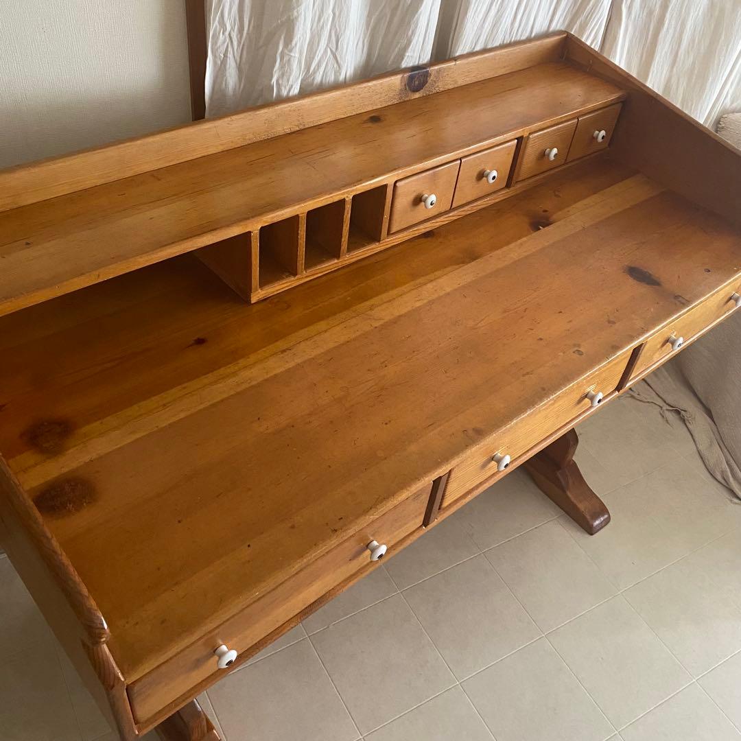 北欧　カントリー　アンティーク　デスク　机　作業台　フレンチカントリー　パイン材