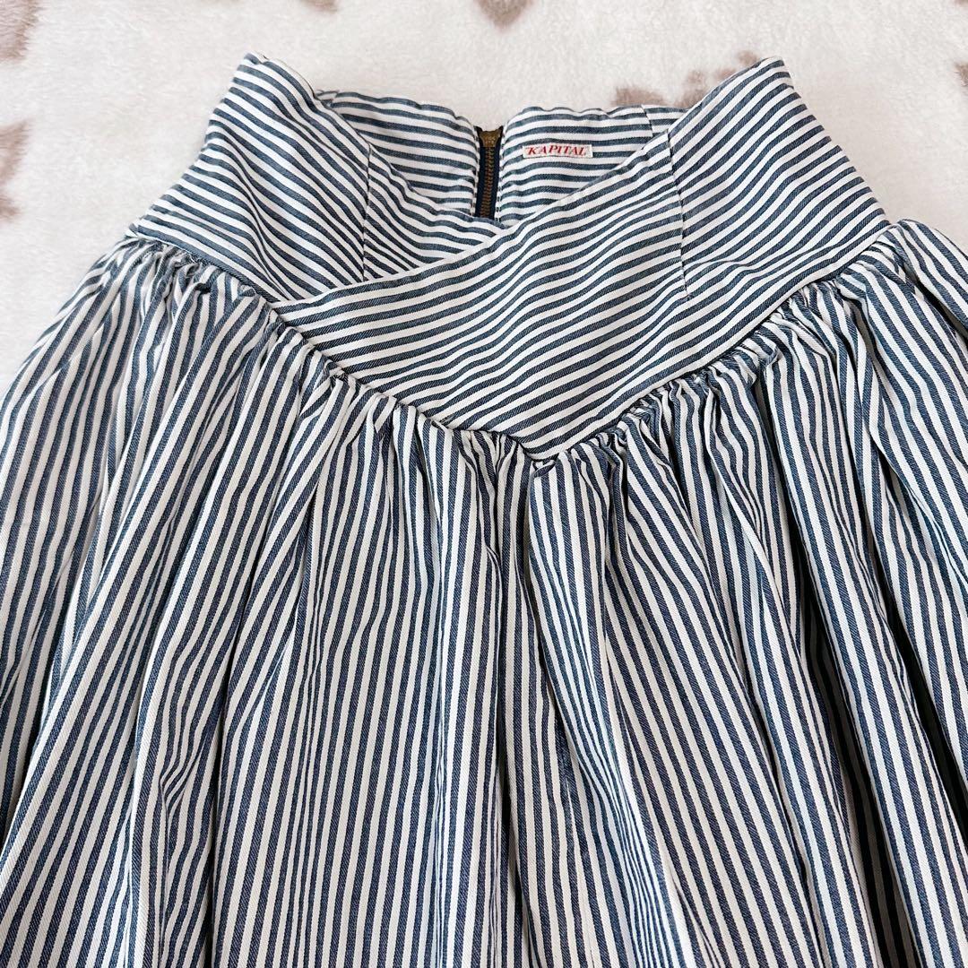 キャピタル ヒッコリーデニム ワイド スカートパンツ サルエル ガウチョ 袴