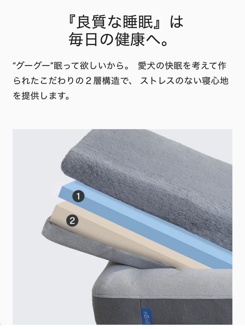 gugu ドギー 犬用ベッド Sサイズ グレー　クッションベッド　美品