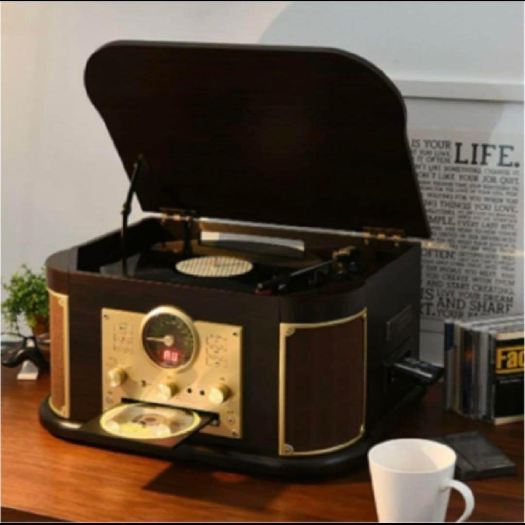 《新品》YAMAZEN MRP-M100CR(DB)レコードプレーヤー