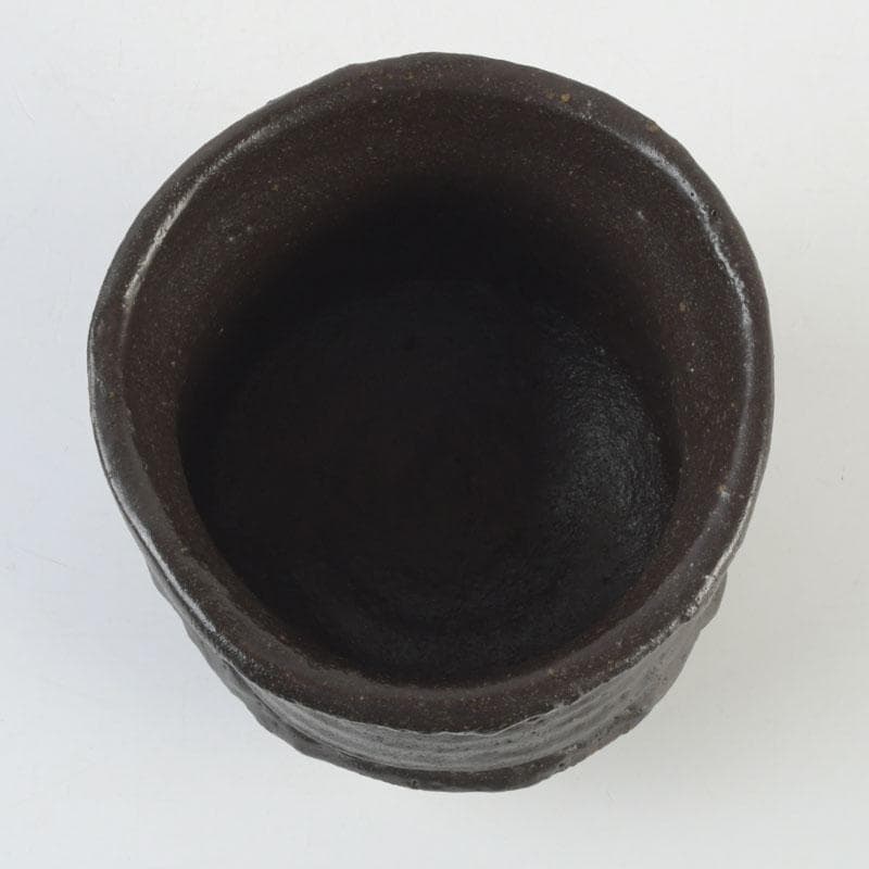 北大路魯山人作　瀬戸焼　瀬戸黒　茶碗　共箱　V　9878