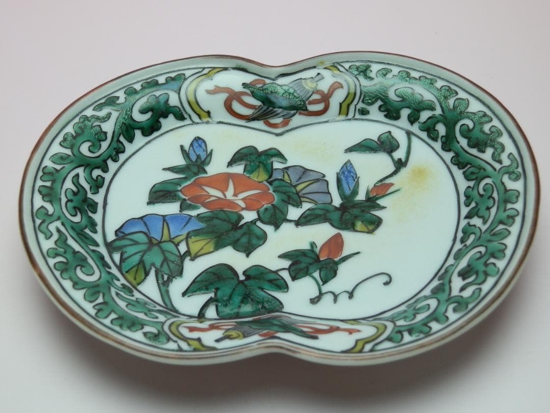 時代物 角福 朝顔紋 変形皿 5客 TN 107 70816