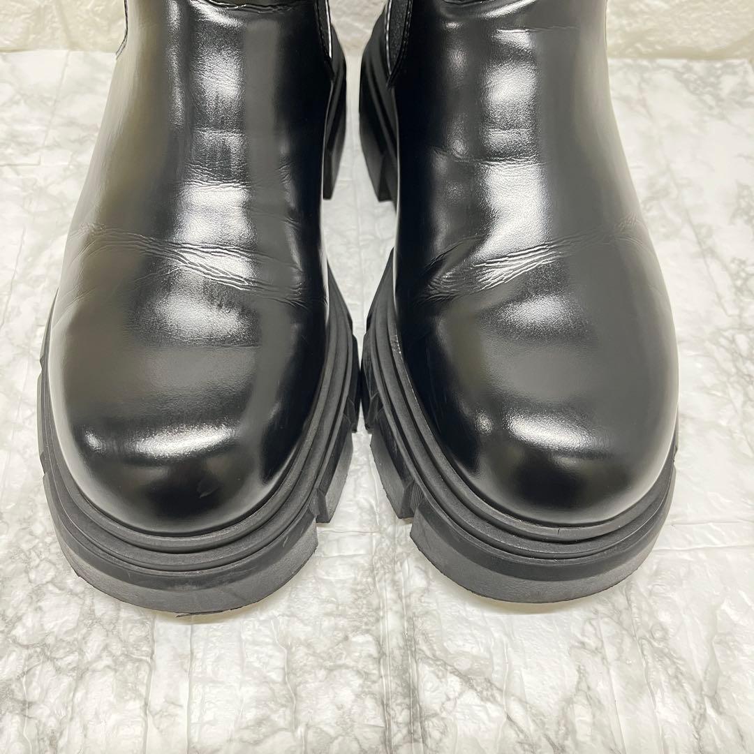 良品✨早い者勝ち✨ZARA❣️チェルシーブーツ 42 黒 厚底 サイドゴア