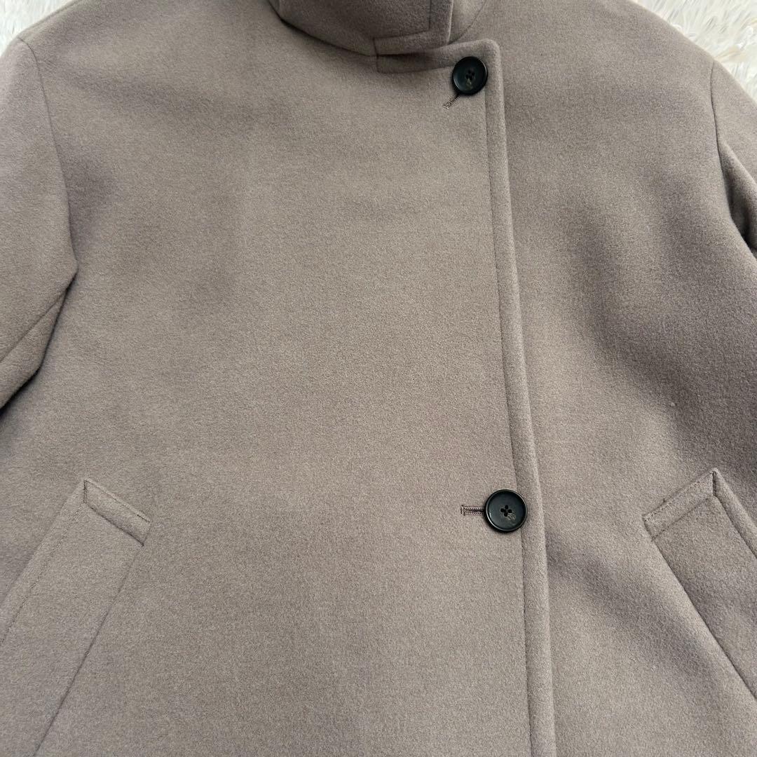 グリーンレーベル SENTDALE WOOL スタンドカラーミドルコート モカ