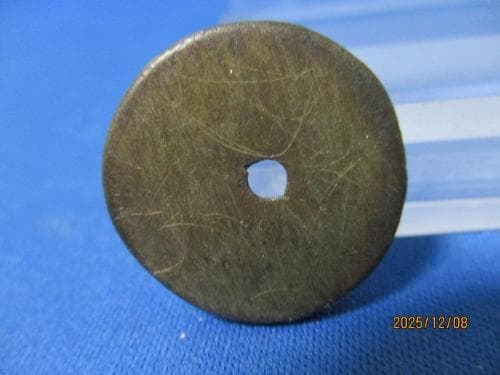 絵銭 鏡屋銭 左巴（左三つ巴）☆江戸時代／希少／古鋳／厚肉／家紋／お守銭／玩具銭