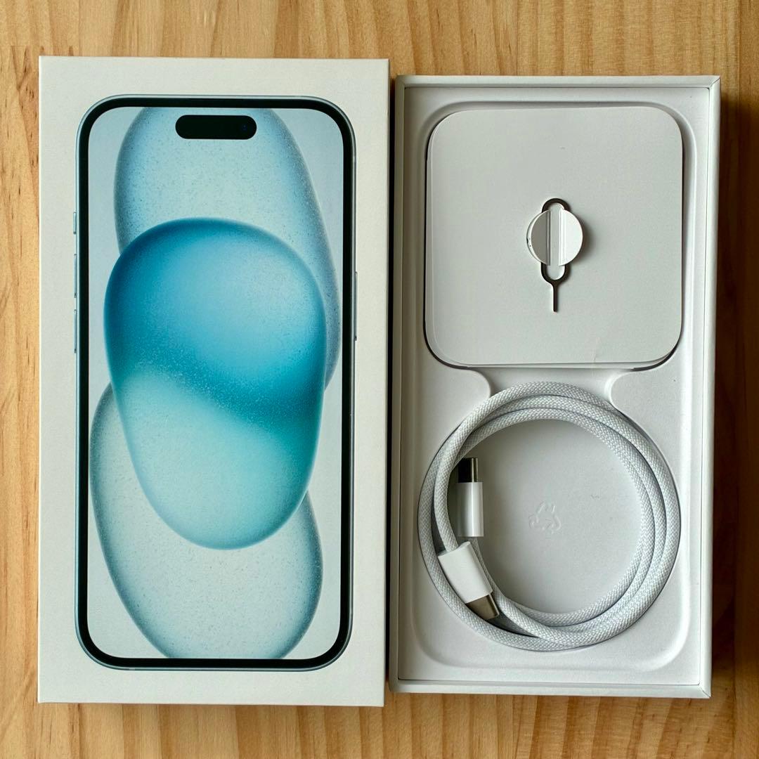 iPhone 15 ブルー 256GB 箱・ケーブル付 美品