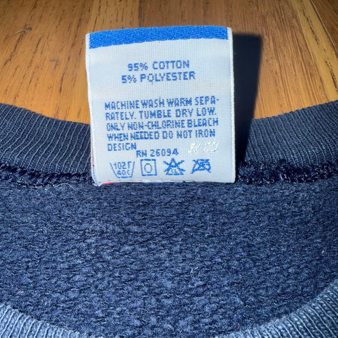 90's old champion 青タグ刺繍 トレーナー ネイビー