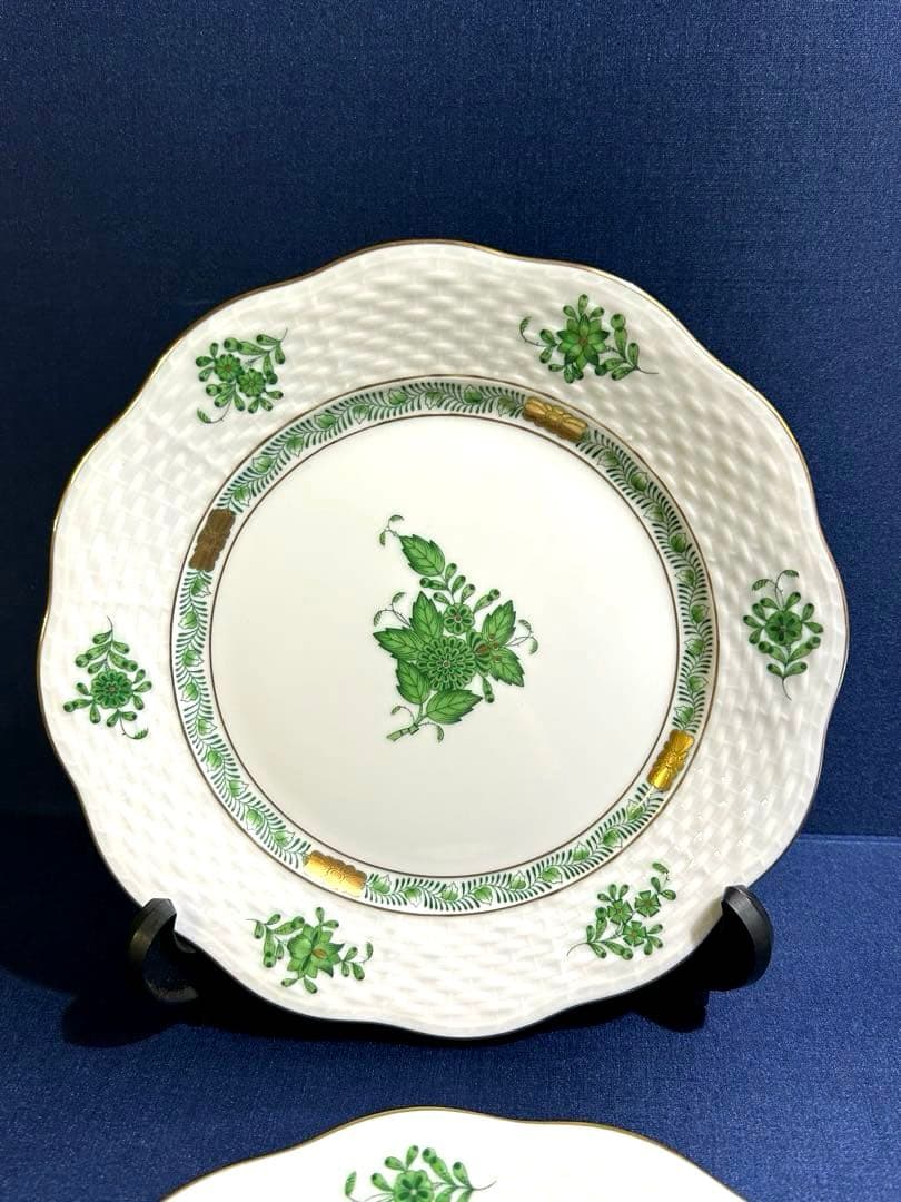 HEREND ヘレンド　アポニーグリーン　プレート　2枚セット