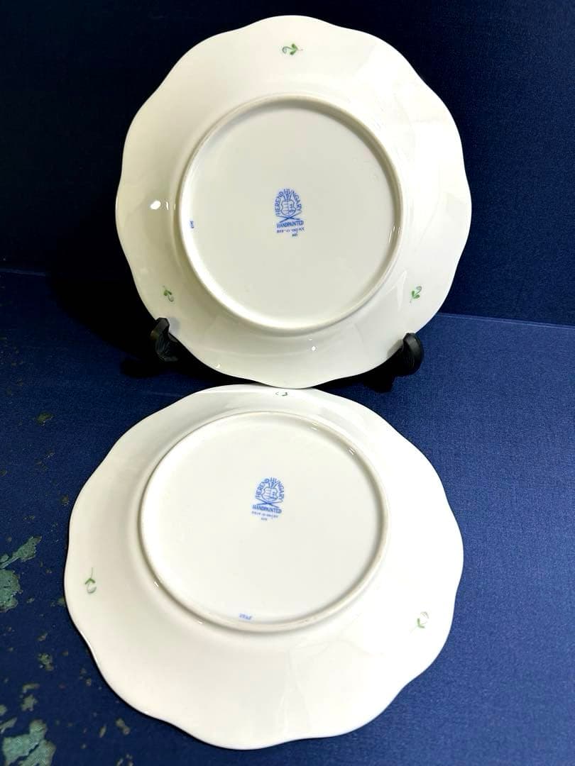 HEREND ヘレンド　アポニーグリーン　プレート　2枚セット