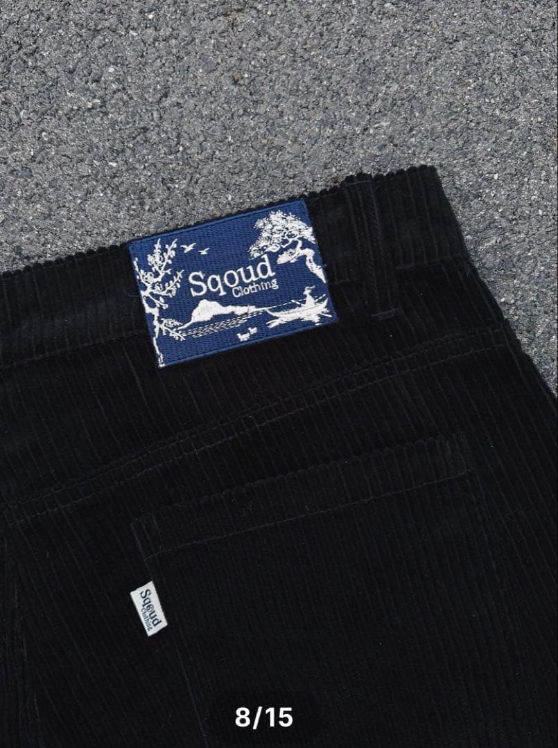 パンツ Sqoud Corduroy Baggy Pants BLACK