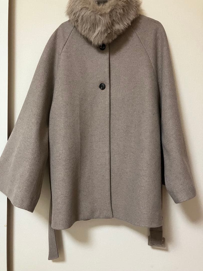 Chico ファー取り外しケープコート