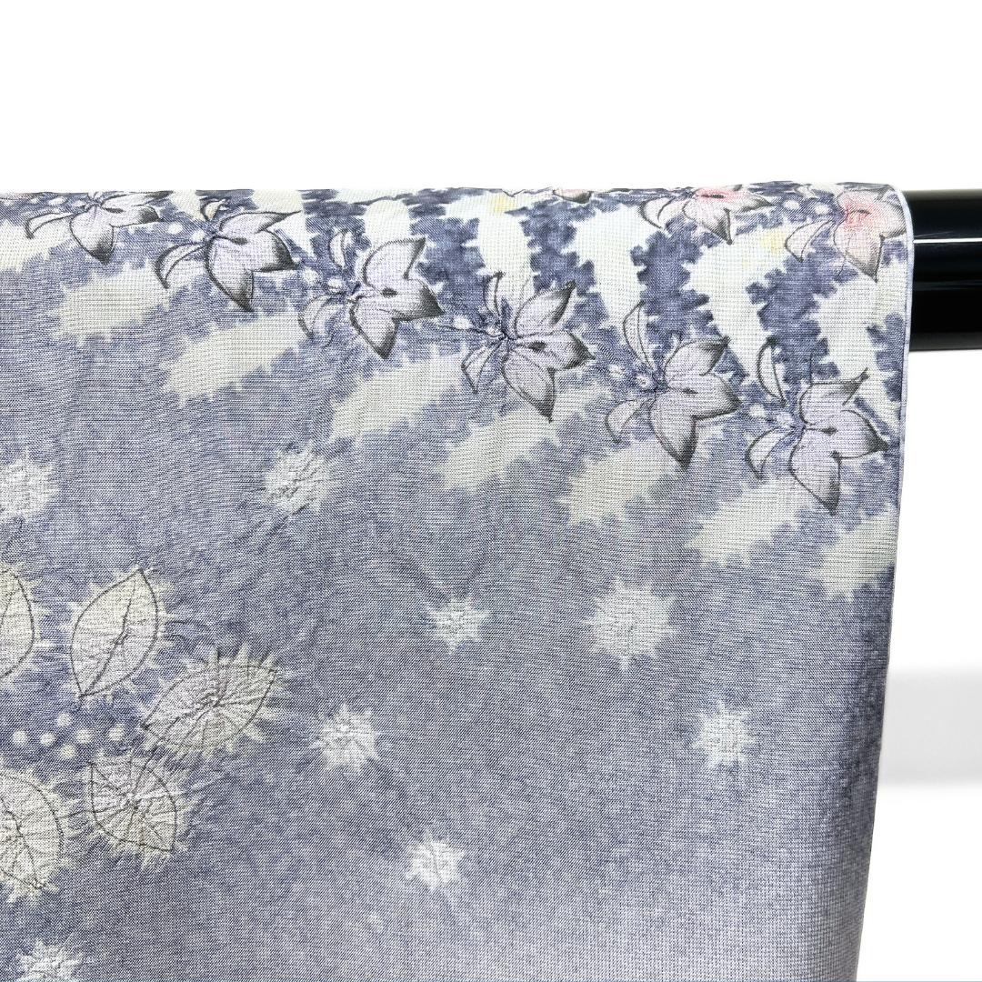 作家もの　訪問着　染め大島紬　絞り　辻ヶ花　藤　紋無し　着物　123b d ms