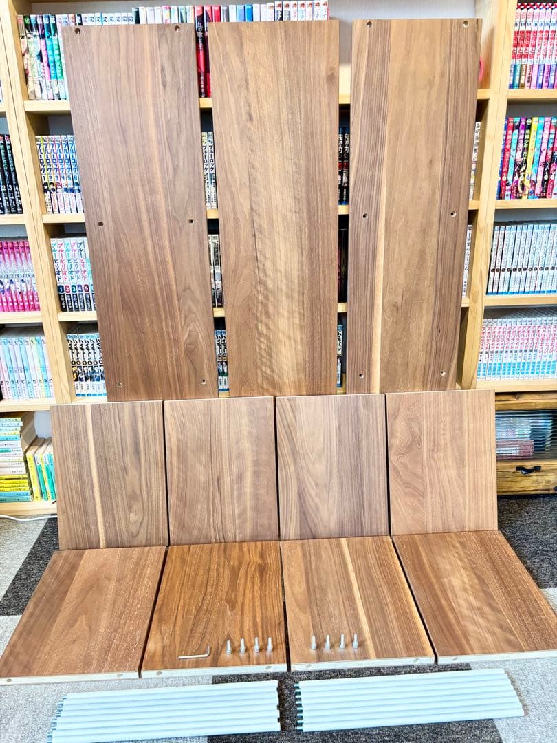 MUJI無印良品　スタッキングシェルフ3段×2列　ウォールナット材