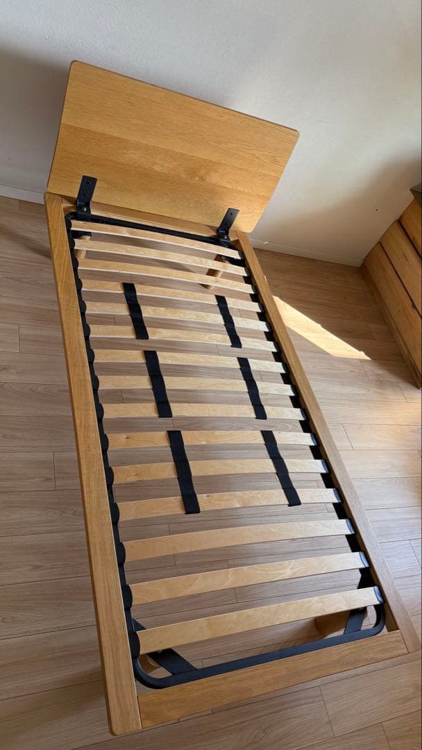 【misima25】無印良品木製シングルベッドフレーム ヘッドボード付