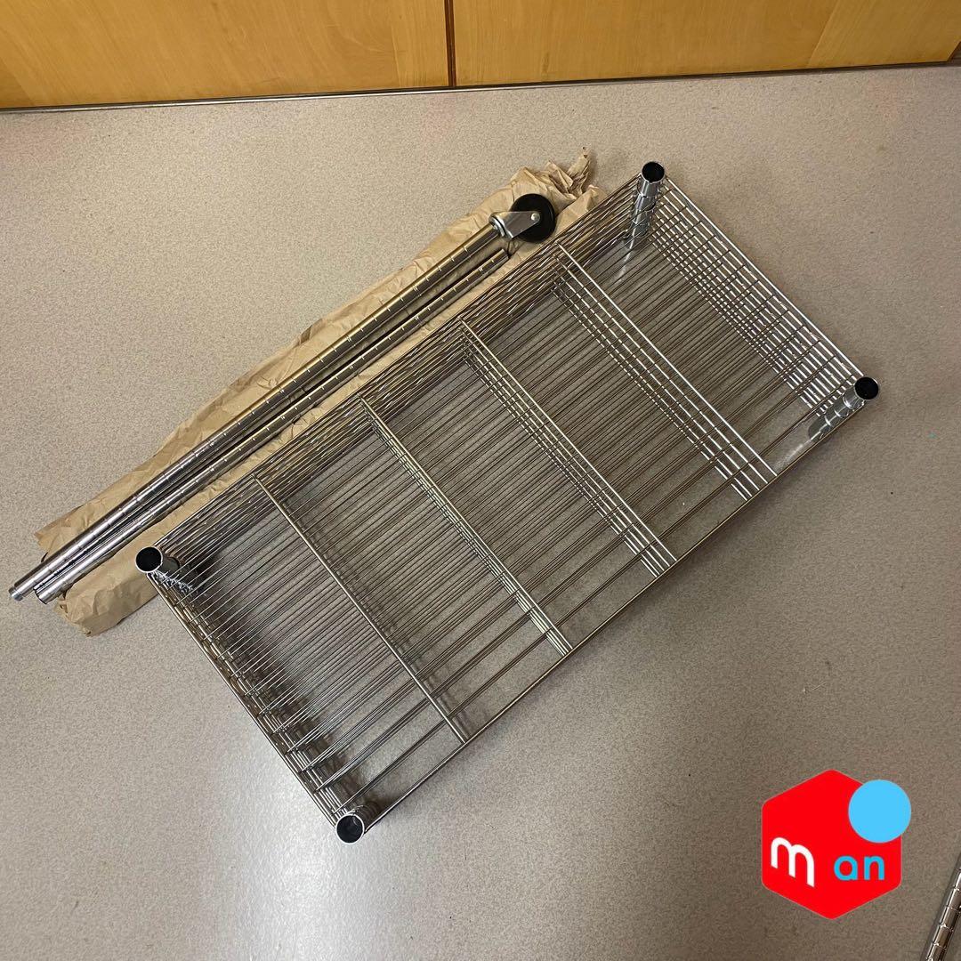 中型耐荷重 車輪付　ステンレス製５段ラック（91×46 × 187㎝前後）×１台