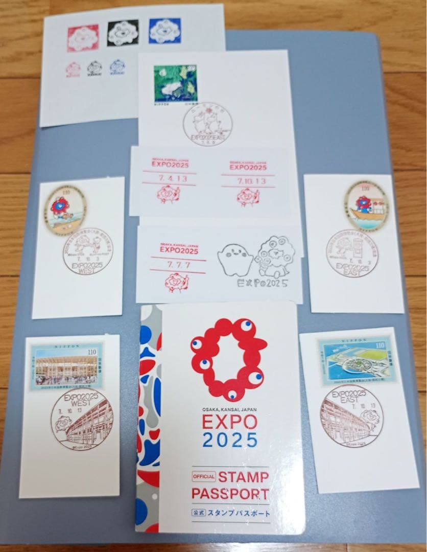 【約300個】万博スタンプパスポートコンプサテライト直押　閉幕日&ムーミン消印等