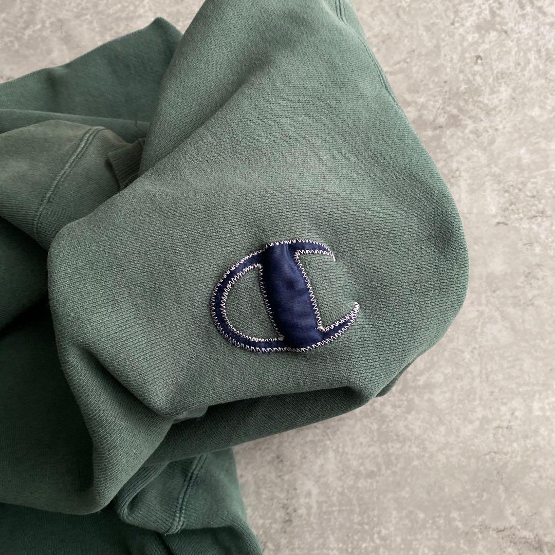 激レア90sチャンピオン珍ピオンですデカ目リバースウィーブLグリーン緑